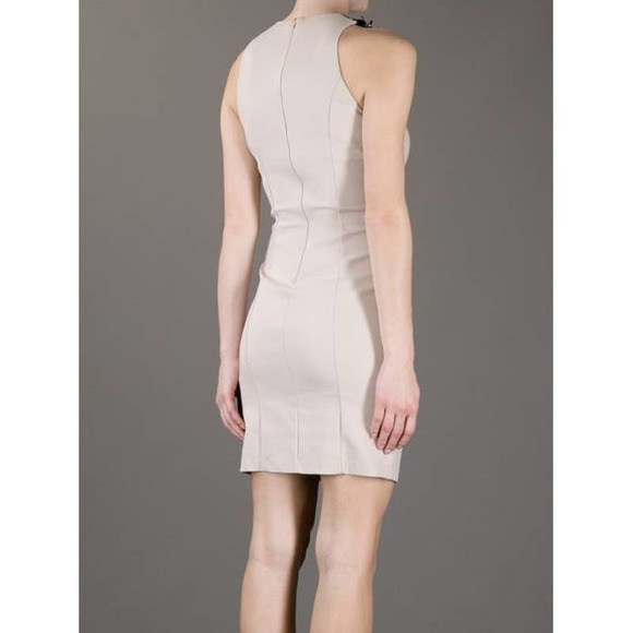 AMEN Beige and Black Embellished Fitted Dress - Picture 6 of 15